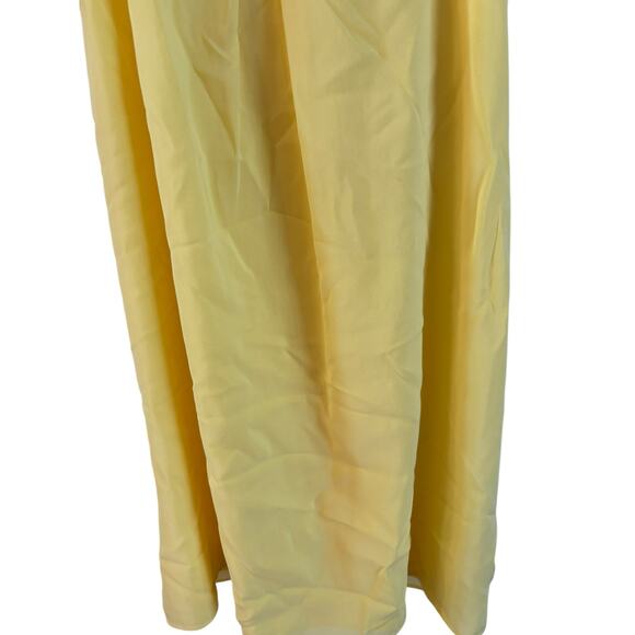 Alice + Olivia Fierra Racerback Yellow Slip Mini Dress Size Medium Silk Blend - Picture 4 of 7